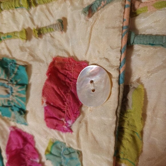 Parsley & Sage Button Down Jacket Top Womens Medium Multicolor Appliques FLAW - Picture 9 of 13